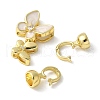 Brass Pave Clear Cubic Zirconia Fold Over Clasps KK-M320-17G-2