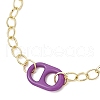 Brass Cable Chains & Acrylic Finding Bracelets for Women BJEW-JB11611-4