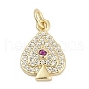 Brass Micro Pave Clear Cubic Zirconia Pendants KK-G522-53G-02-1