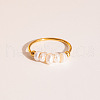 French Style Freshwater Pearl Stainlee Steel Finger Rings for Women OM4825-1