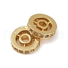Flat Round Brass Micro Pave Clear Cubic Zirconia Beads KK-R224-13G-02-1