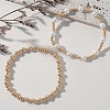 2Pcs 2 Styles Round Brass Beads Stretch Bracelets for Women IB6055-2