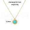 Synthetic Turquoise Flat Round Pendant Necklacas PD8848-2-1