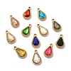 UV Plating Alloy Glass Pendants PALLOY-M209-01G-1