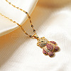 Cute Bear Brass Micro Pave Cubic Zirconia Pendant Necklaces for Women LY6051-2-3