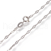 Anti-Tarnish Rhodium Plated 925 Sterling Silver Link Chain Necklaces STER-L059-16P-1