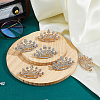 SUPERFINDINGS 6Pcs 2 Colors Crown Alloy Crystal Rhinestone Brooch JEWB-FH0001-67-5