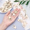 Olycraft Laser Cut Hollow Cottonwood Pendants WOOD-OC0001-52-3