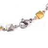 Stainless Steel Square Link Chain Bracelets for Women Men BJEW-M319-01D-GP-3