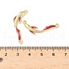 Brass Micro Pave Clear Cubic Zirconia Connector Charms KK-C104-17G-3