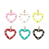 Rack Plating Brass Micro Pave Colorful Cubic Zirconia Pendants KK-D073-07G-1