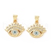 Brass Micro Pave Cubic Zirconia Pendants ZIRC-P106-10G-2