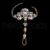 Fashion Alloy & Acrylic Rhinestone Flower Toe Ring Anklets for Beach Party WGAEED0-02-1