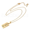 12 Constellation Stainless Steel Tarot Card Engraved Pendant Cable Chain Necklaces PW-WG94DCE-09-1