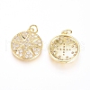 Brass Micro Pave Cubic Zirconia Pendants ZIRC-G166-27G-2