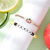 2Pcs 2 Styles Teachers' Day Handmade Polymer Clay Heishi Beaded Bracelet & Brass Spacer Beads Bracelet Set BJEW-TA00623-3