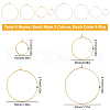 SUNNYCLUE 48Pcs 8 Style 316 Surgical Stainless Steel Hoop Earring Findings STAS-SC0003-73-2