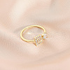 Fashionable Brass Cubic Zirconia Cuff Rings FS-WG4936F-15-1