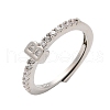 S925 Sterling Silver Adjustable Letter Rings for Women RJEW-M068-01P-B-2