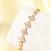 Brass Micro Pave Cubic Zirconia Link Chain Bracelets KK-R217-39G-2