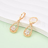 Brass Micro Pave Cubic Zirconia Dangle Leverback Earrings EJEW-N058-05G-1