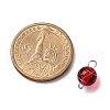 Drawbench Spray Painted Transparent Glass Round Connector Charms PALLOY-JF03509-01-5