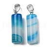 Natural Banded Agate Pendants G-E135-02P-13-2