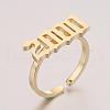 Birth Year 201 Stainless Steel Adjustable Open Cuff Rings FS-WG46D84-06-1