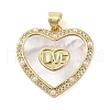 Brass Micro Pave Clear Cubic Zirconia Pendants KK-Q813-13G-1