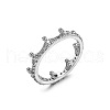 Crown Brass Micro Pave Clear Cubic Zirconia Finger Rings for Women FS-WG9962F-06-2