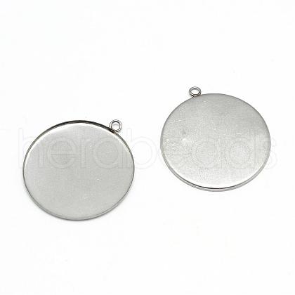 Tarnish Resistant 304 Stainless Steel Pendant Cabochon Settings STAS-T008-129-1