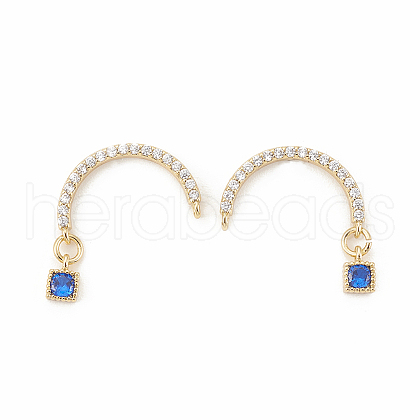 Brass Micro Pave Cubic Zirconia Stud Crawler Earrings X-EJEW-R010-04A-1