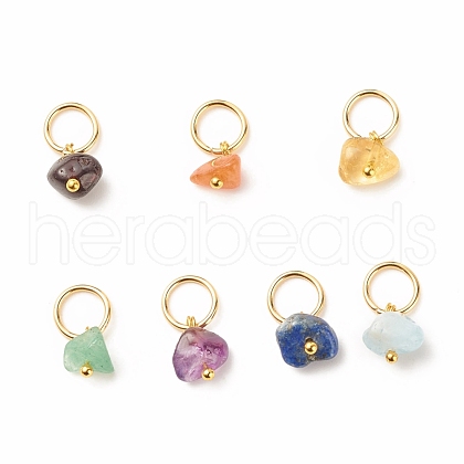 7Pcs 7 styles Natural Stone Charms PALLOY-JF01485-01-1