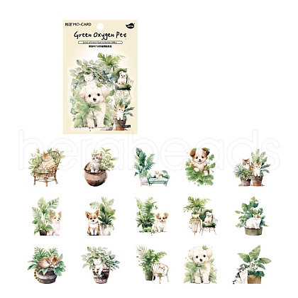 30Pcs Plant Waterproof PET Decorative Stickers PW-WG53909-06-1