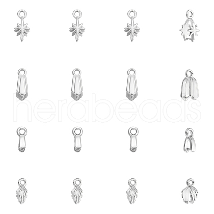 Unicraftale 16Pcs 4 Styles 304 Stainless Steel SIce Pick Pinch Bails STAS-UN0059-73P-1