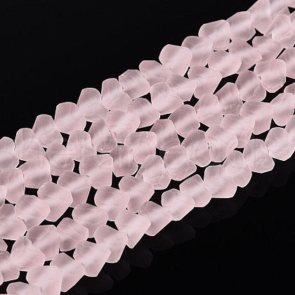 Frosted Transparent Glass Beads Strands GLAA-N016-4mm-10-1