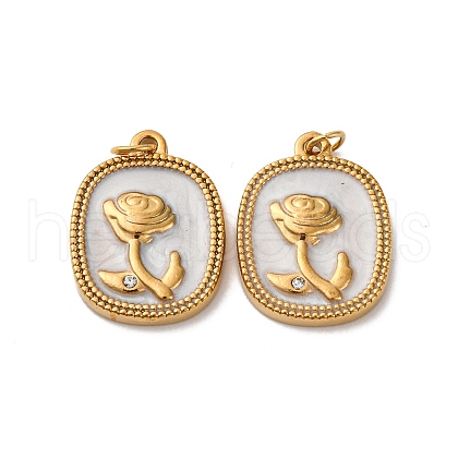 304 Stainless Steel Enamel Pendants STAS-H475-01A-G-1