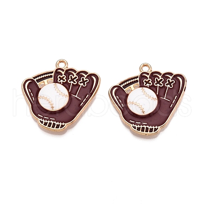 Rack Plating Alloy Enamel Pendants ENAM-N056-378KCG-1