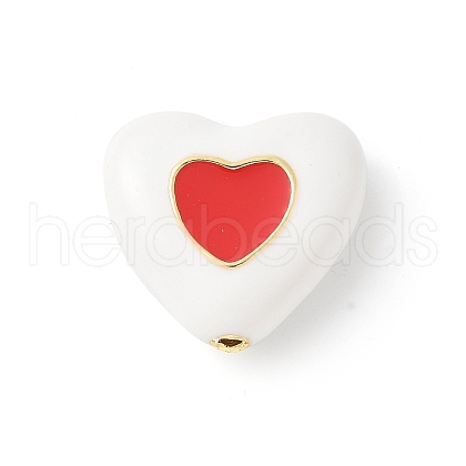 Brass Enamel Beads KK-P294-50G-02-1
