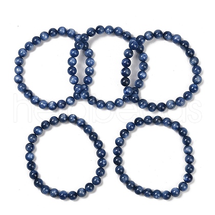 Natural Kyanite Beads Stretch Bracelets for Men Women BJEW-R023-01-1