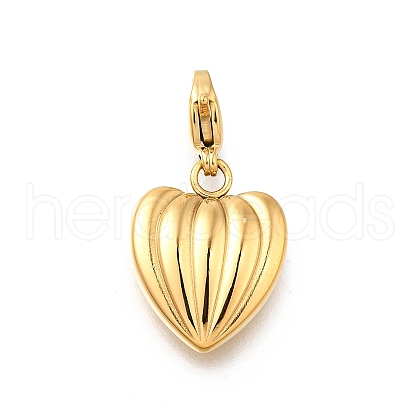 Heart 304 Stainless Steel Pendant Decorations STAS-R159-41G-06-1