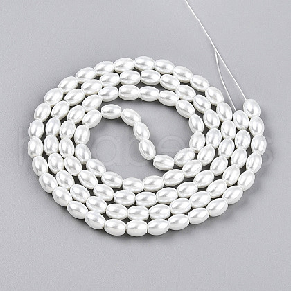 Baking Painted Pearlized Glass Pearl Bead Strands X-HY-T002-01A-01-1