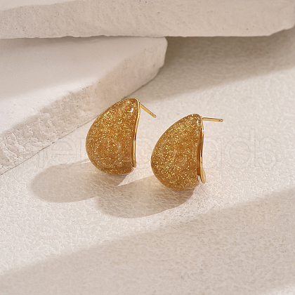 Stainless Steel Teardrop Glass Material High-end Minimalist Stud Earrings EN2335-5-1