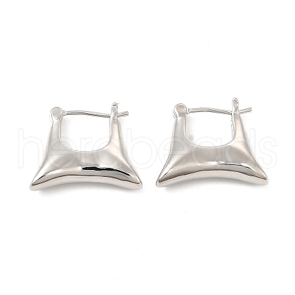 Brass Bag Shape Hoop Earrings for Women EJEW-E275-07P-1