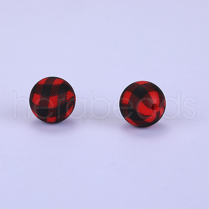 Printed Round Silicone Focal Beads SI-JX0056A-44-1