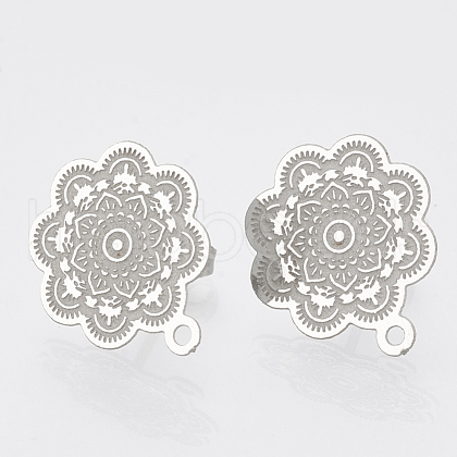 Non-Tarnish 304 Stainless Steel Stud Earring Findings X-STAS-S079-39B-1