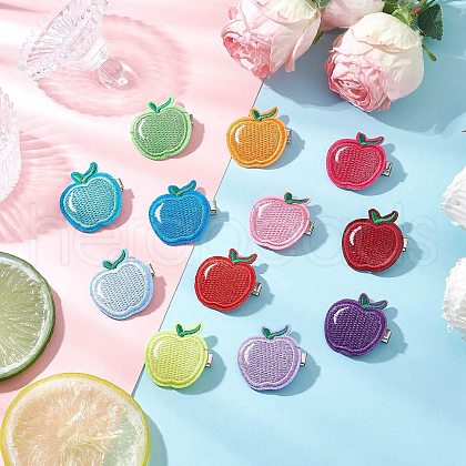 Cloth Apple Alligator Hair Clips PHAR-JH00127-1