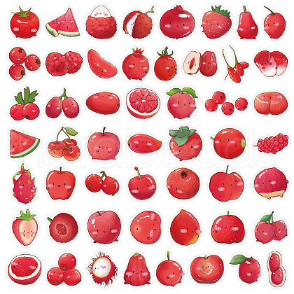 50Pcs Fruits Theme Waterproof PVC Stickers Set PW-WG6EF31-01-1