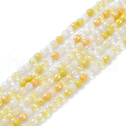 Gradient Color Electroplate Glass Bead Strands GLAA-E042-04D-1