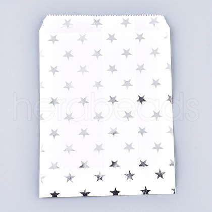 Star Pattern Eco-Friendly Kraft Paper Bags AJEW-M207-G01-02-1